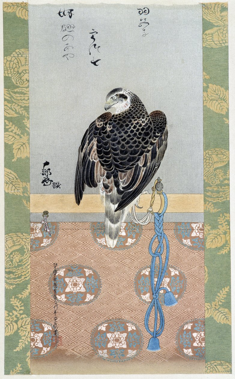 Faucon - peinture sur soie par Itaya Keishiu - Keishu Hiromasa Itaya