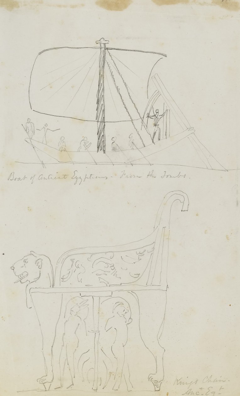 Bateau des anciens Égyptiens provenant des tombes/chaise du roi - Kellogg, Miner Kilbourne