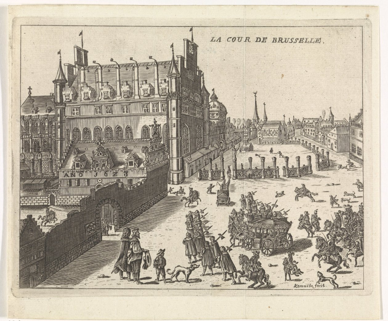 Vue de la cour de Bruxelles, 1673 - Kemnitz