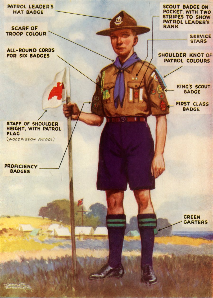 Uniforme et badges de scout, 1944 - Kenneth Brookes