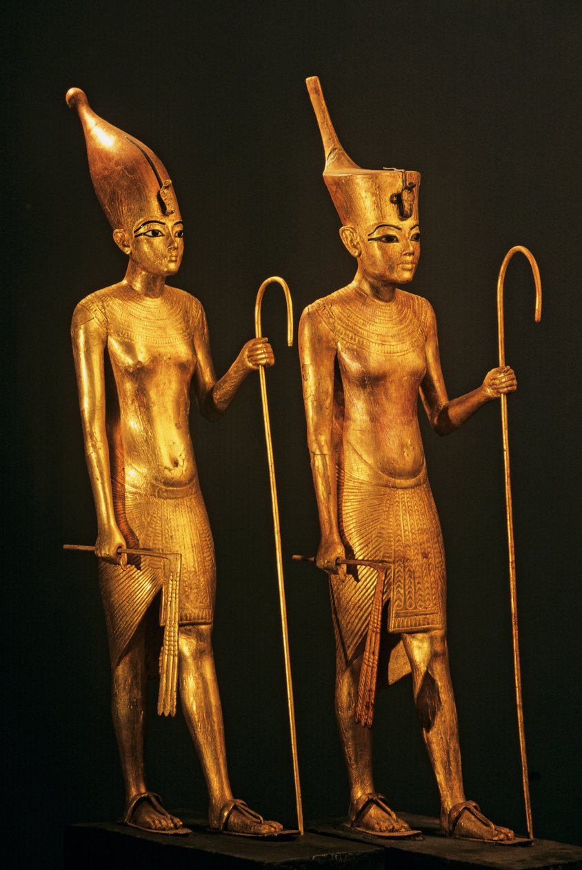 Figures en bois doré du pharaon Toutankhamon - Kenneth Garrett