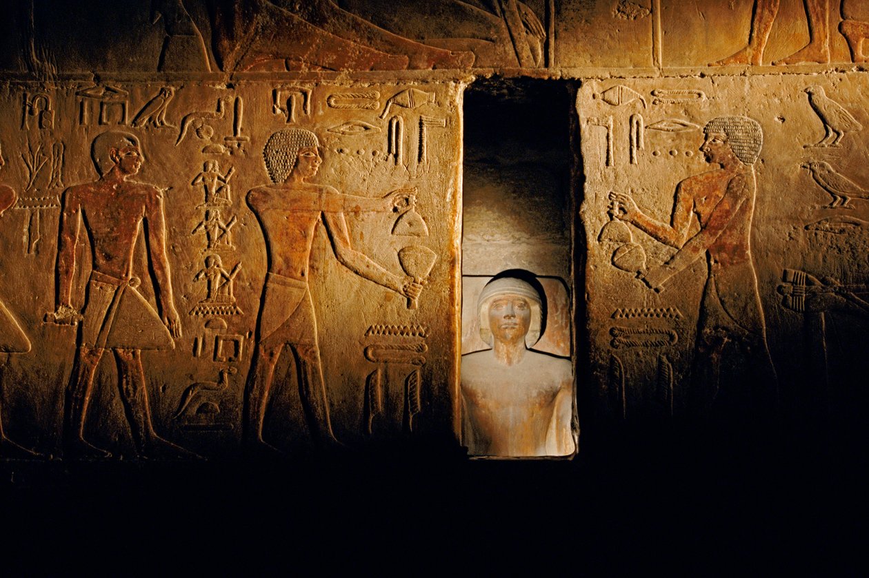 Tombe de Ti ; Égypte ; Archéologie ; Ancien Empire ; Saqqarah, chambre du serdab - Kenneth Garrett