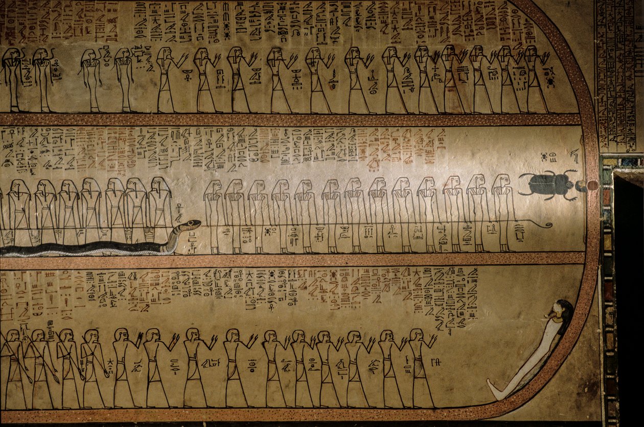 Fresque murale représentant le Livre des Morts, tombe d