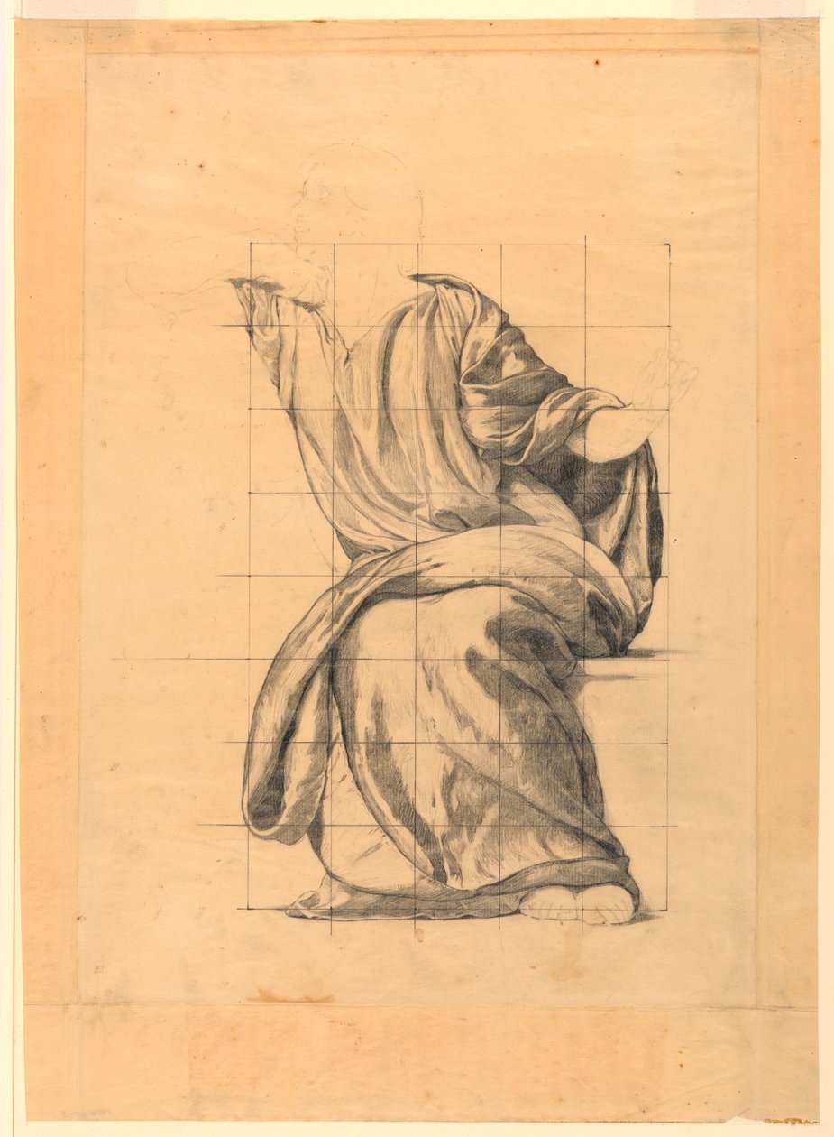 Étude de draperie pour la figure de la Paix dans "La Bienfaisance de la Loi," Mural au Palais de Justice du comté d