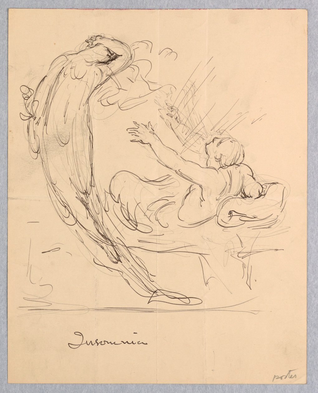 Insomnie, étude pour une affiche pour le composé de céleri de Paine - Kenyon Cox