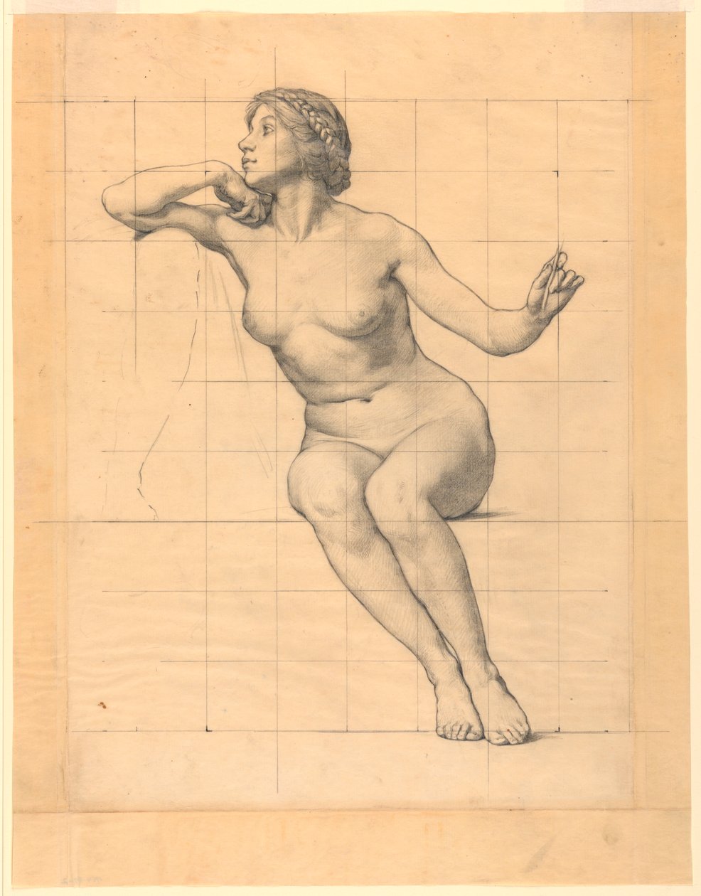Paix, étude de figure pour "La Bienfaisance de la Loi," fresque au palais de justice du comté d