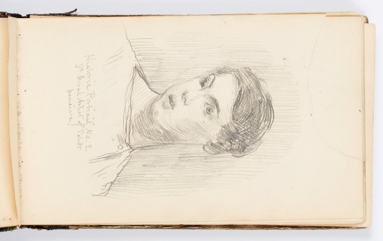 Page de carnet de croquis : Portrait historique n° 3 (Autoportrait) - Kenyon Cox