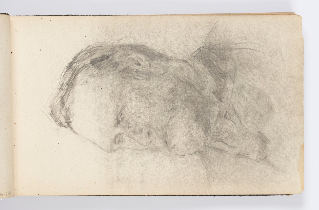 Page de carnet de croquis : Portrait d'un homme avec barbe