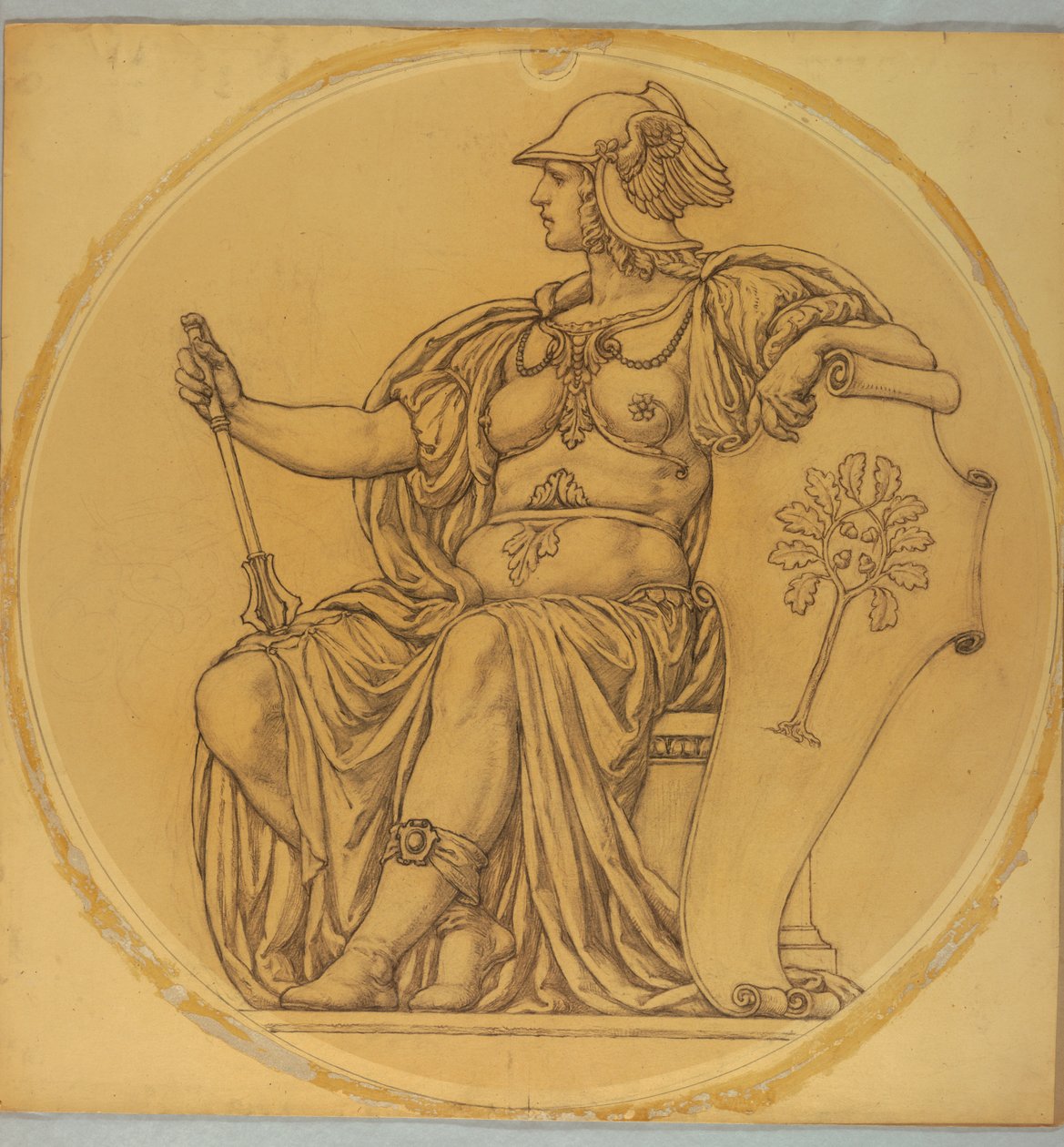 Étude pour "Courage", Lunette au palais de justice du comté de Hudson, Jersey City, NJ - Kenyon Cox