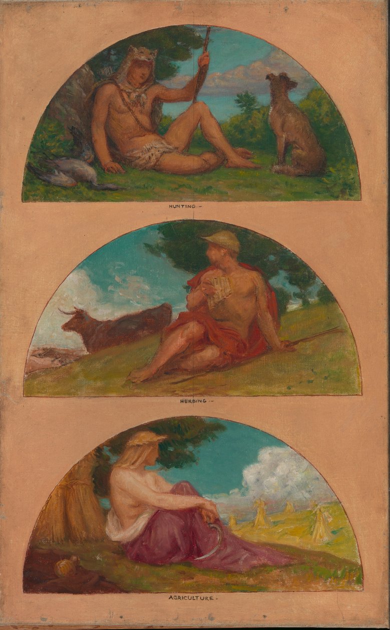 Le Progrès de la civilisation : Chasse, Élevage, Agriculture..., 1905-1906 - Kenyon Cox