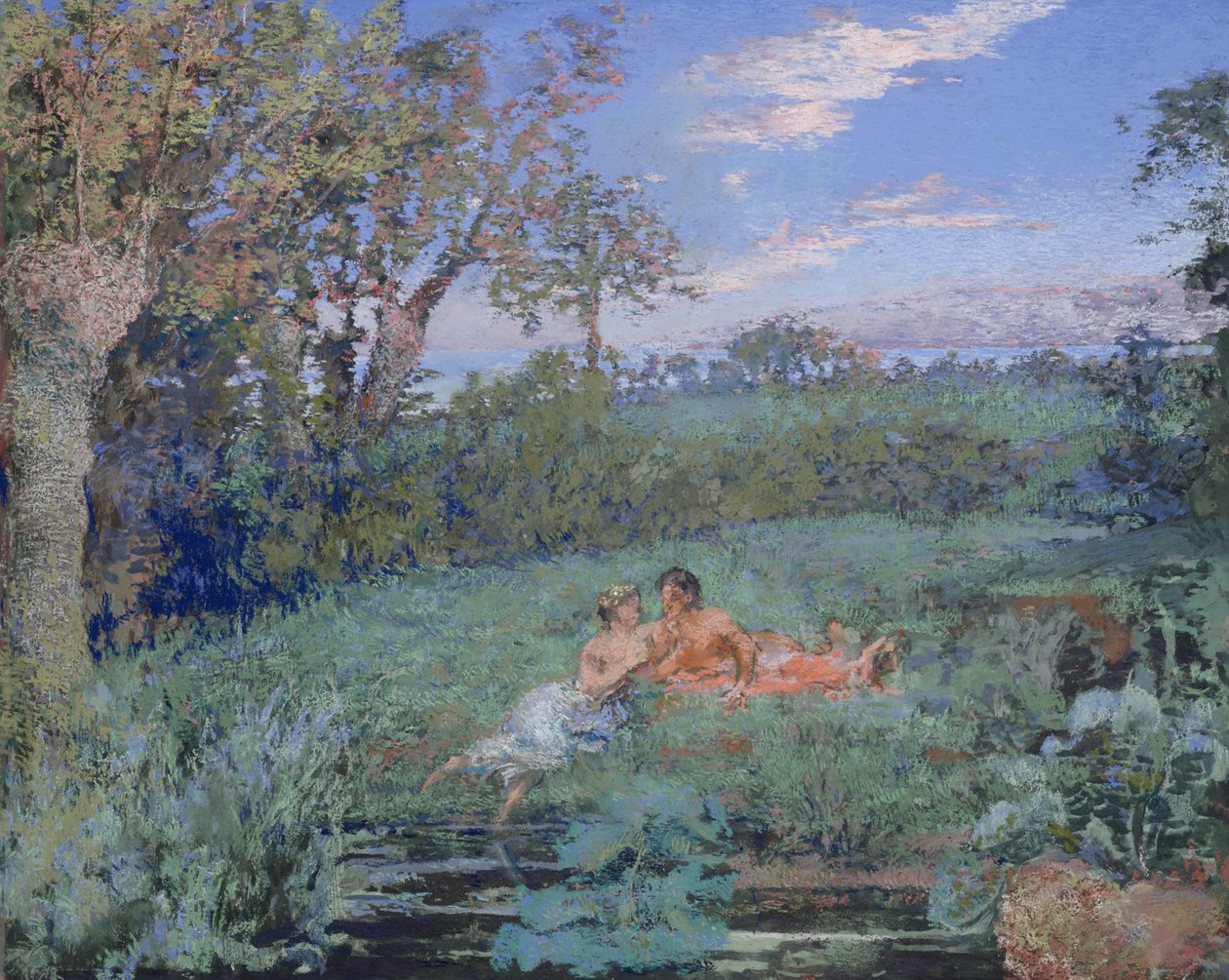 Les amoureux sur la rive, vers 1910-20 - Ker Xavier Roussel