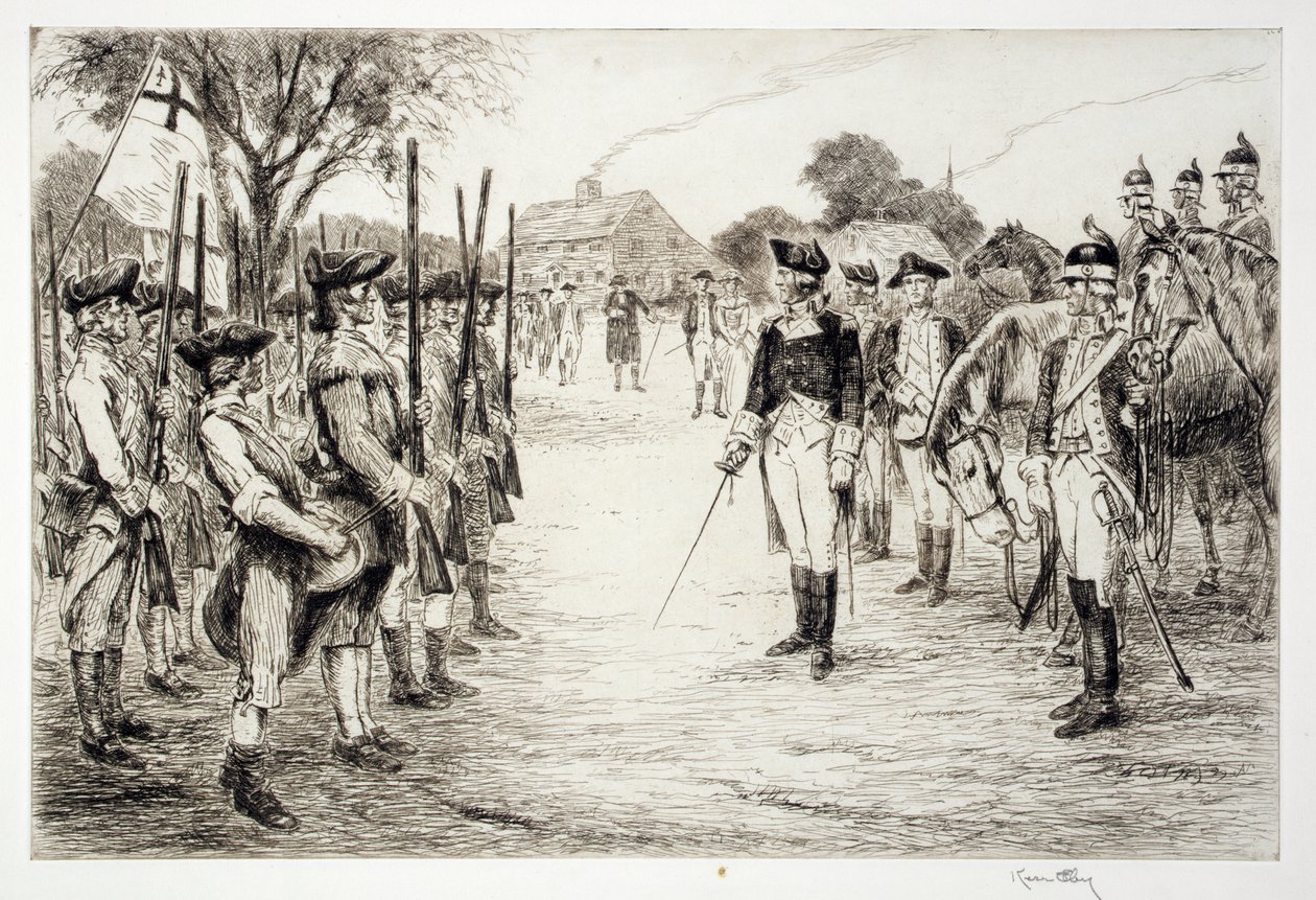 George Washington et ses troupes | Kerr Eby | Estampe d'art
