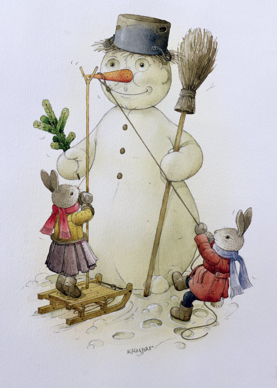 Bonhomme de neige et lièvres, 1999 - Kestutis Kasparavicius