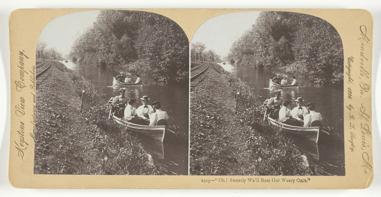 Oh ! Doucement nous reposerons nos rames fatiguées, 1896 - Keystone View Company