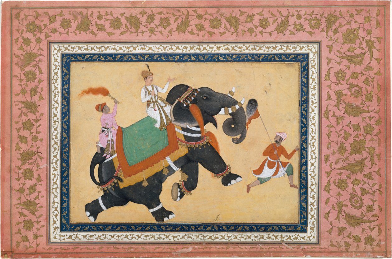 Prince chevauchant un éléphant, 16e-17e siècle - Khem Karan