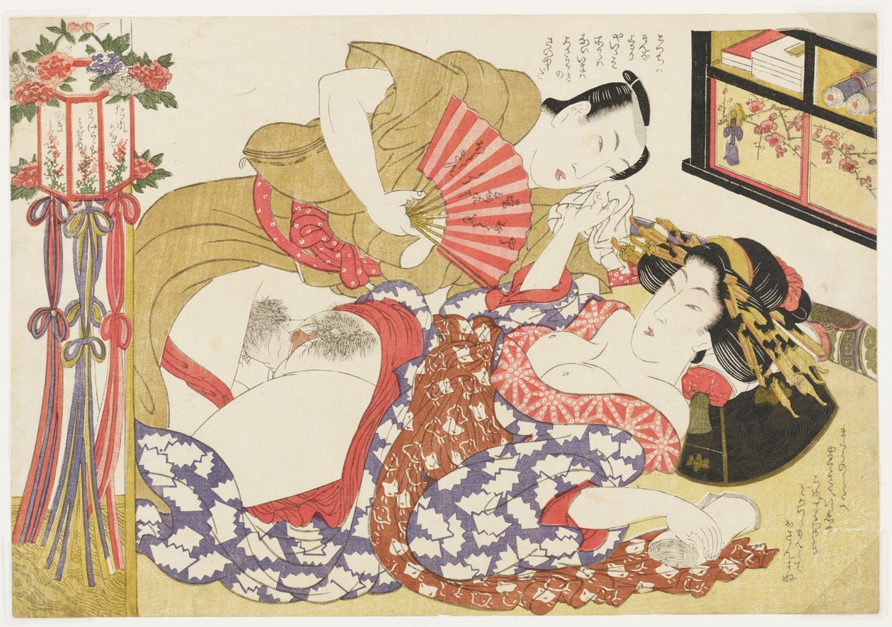 « Mari et femme », extrait de *Sélection du Quartier du Brocart* (E-awase kingaishō) - Kikukawa Eizan