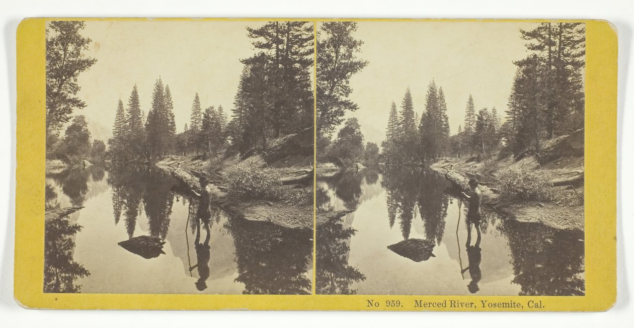Rivière Merced, Yosemite, Cal., 1855-75. Créateurs : Kilburn Brothers, BW Kilburn - Kilburn Brothers, BW Kilburn