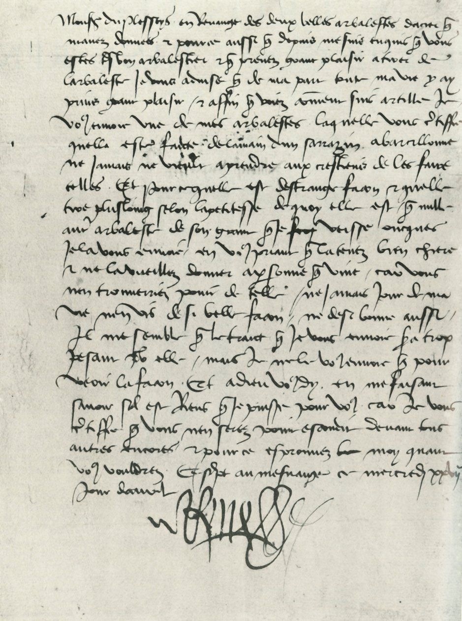 Lettre du roi René d