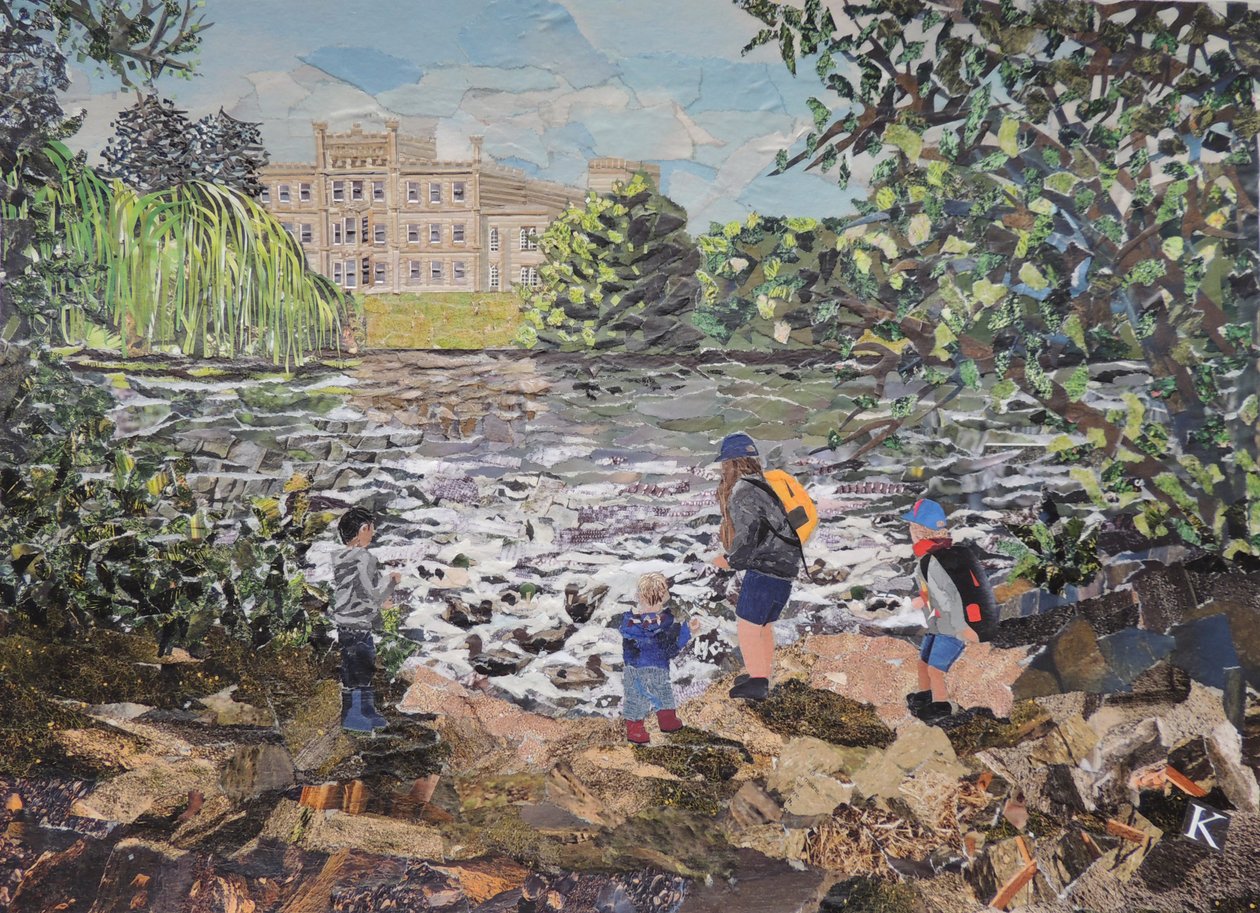 Nourrir les canards au château d