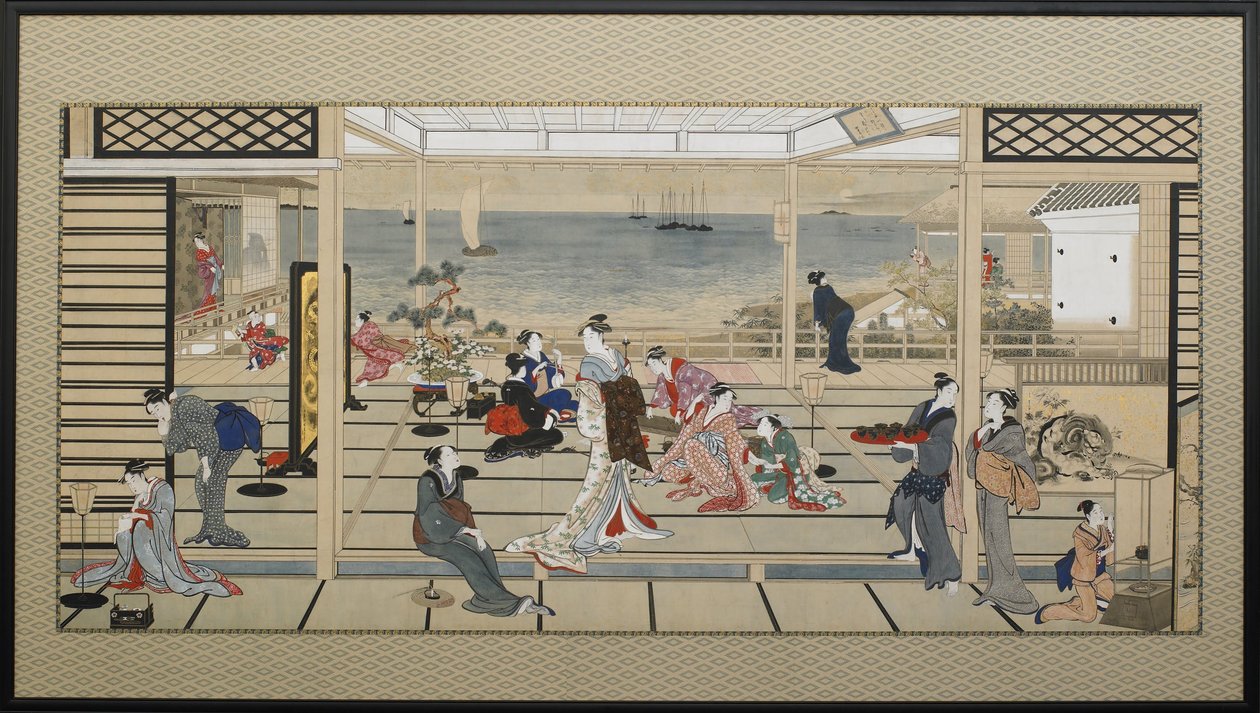 Réjouissances au clair de lune à Dozo Sagami - Kitagawa Utamaro