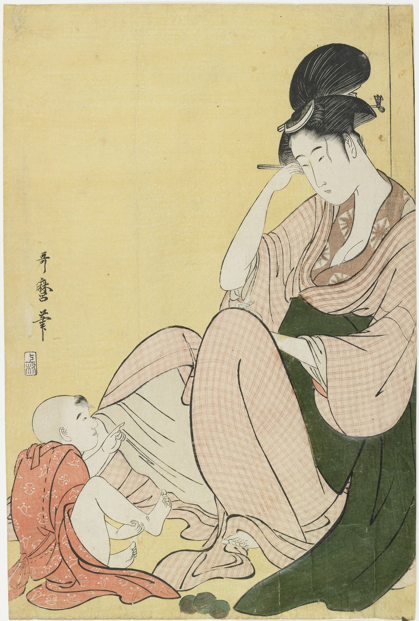 Femme et enfant pointant, 1794-1795 - Kitagawa Utamaro