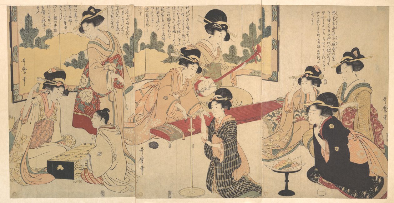 Une joyeuse soirée - Kitagawa Utamaro