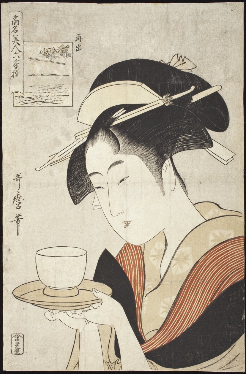 Apparaissant de nouveau : la courtisane Naniwaya Okita - Kitagawa Utamaro