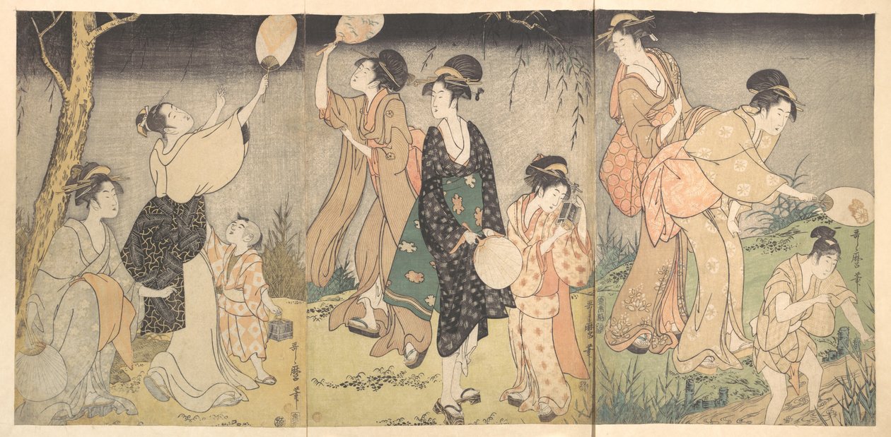 Attraper des lucioles (Hotaru gari) - Kitagawa Utamaro