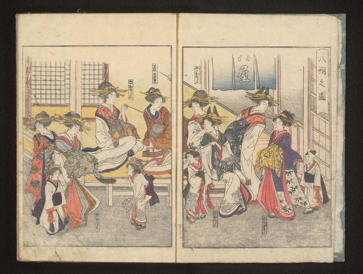 Courtisanes dans une chambre - Kitagawa Utamaro