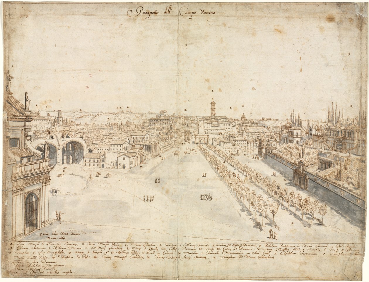 Dix-huit vues de Rome : Le Campo Vaccino (Le Forum Romain) - Kitagawa Utamaro