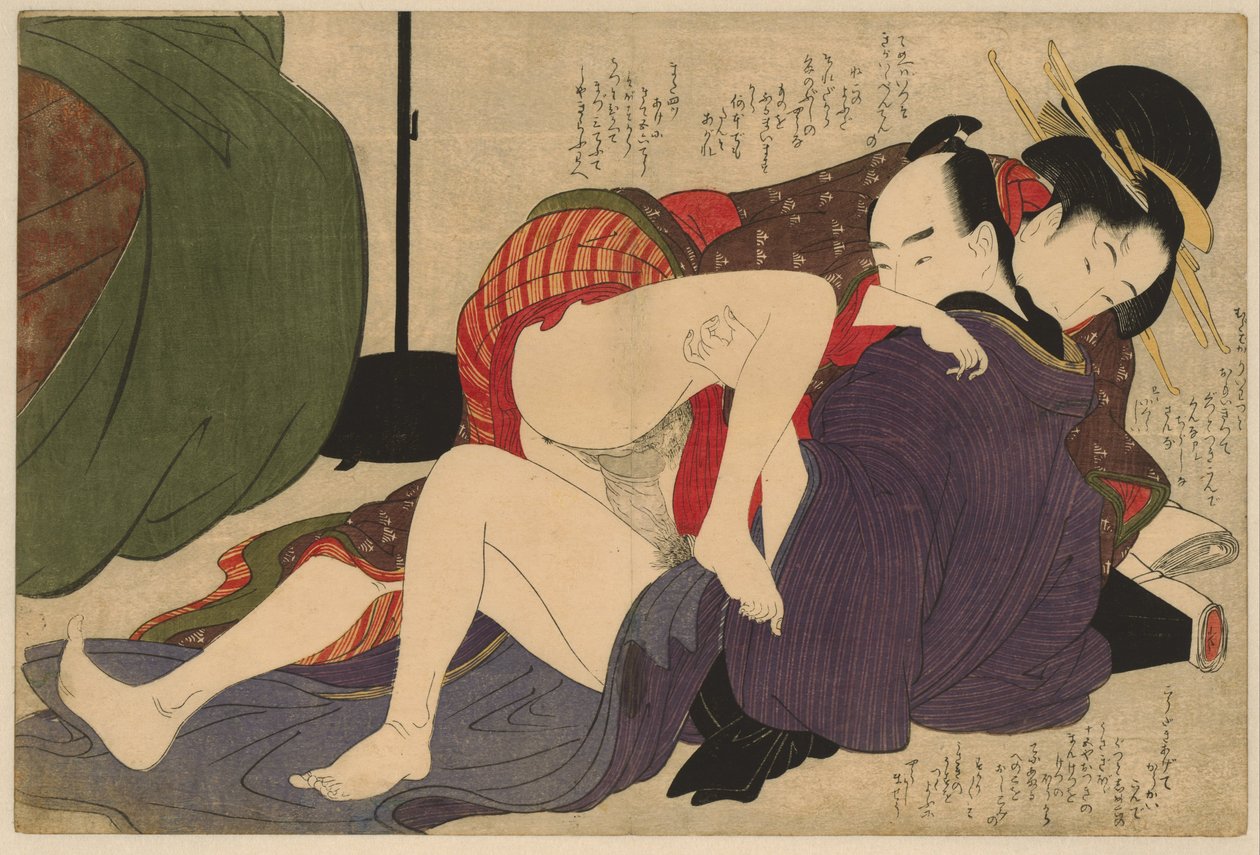 Geisha et son amant - Kitagawa Utamaro