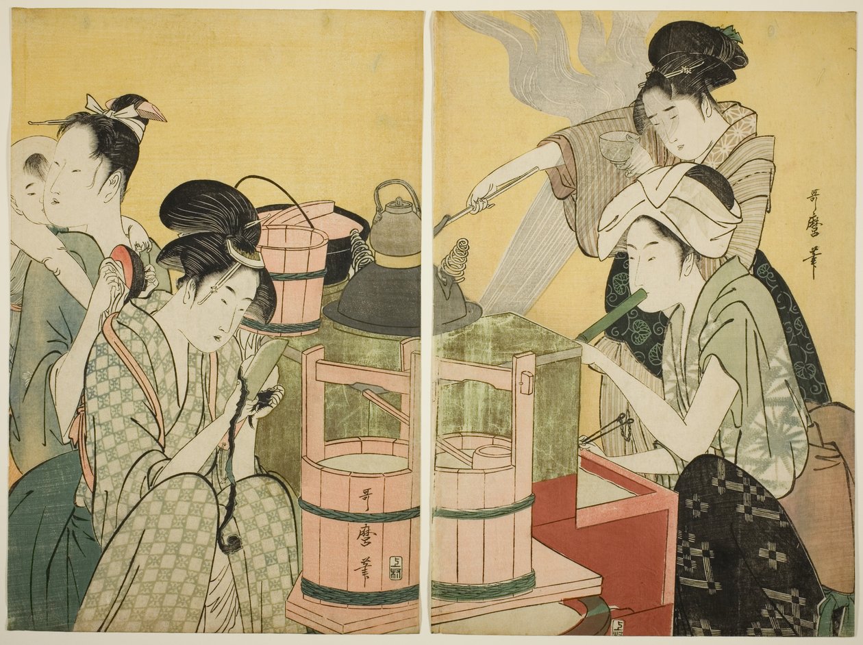 Scène de cuisine - Kitagawa Utamaro