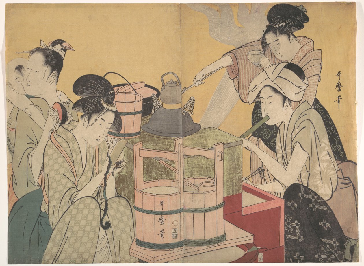 Scène de cuisine - Kitagawa Utamaro