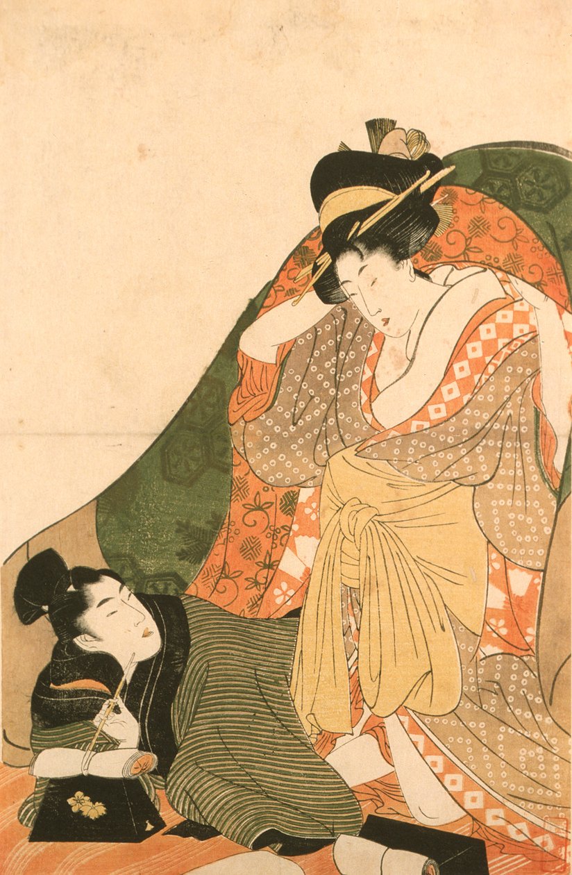 Amants sous un futon ; image d