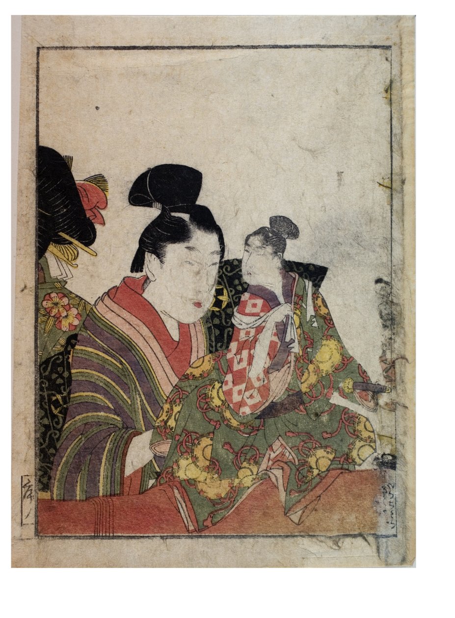 Scènes de marionnettes avec manipulateurs masculins et féminins - Kitagawa Utamaro
