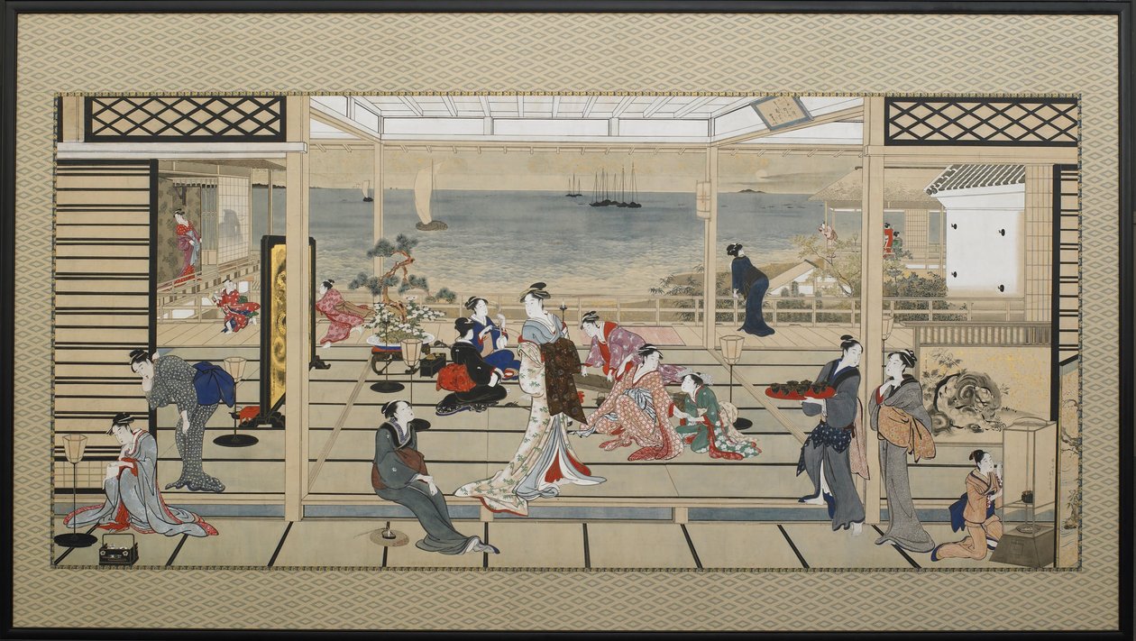 Réjouissances au clair de lune à Dozo Sagami - Kitagawa Utamaro