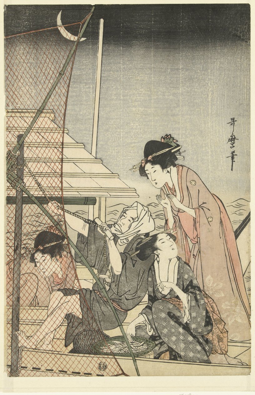 Pêche nocturne - Kitagawa Utamaro