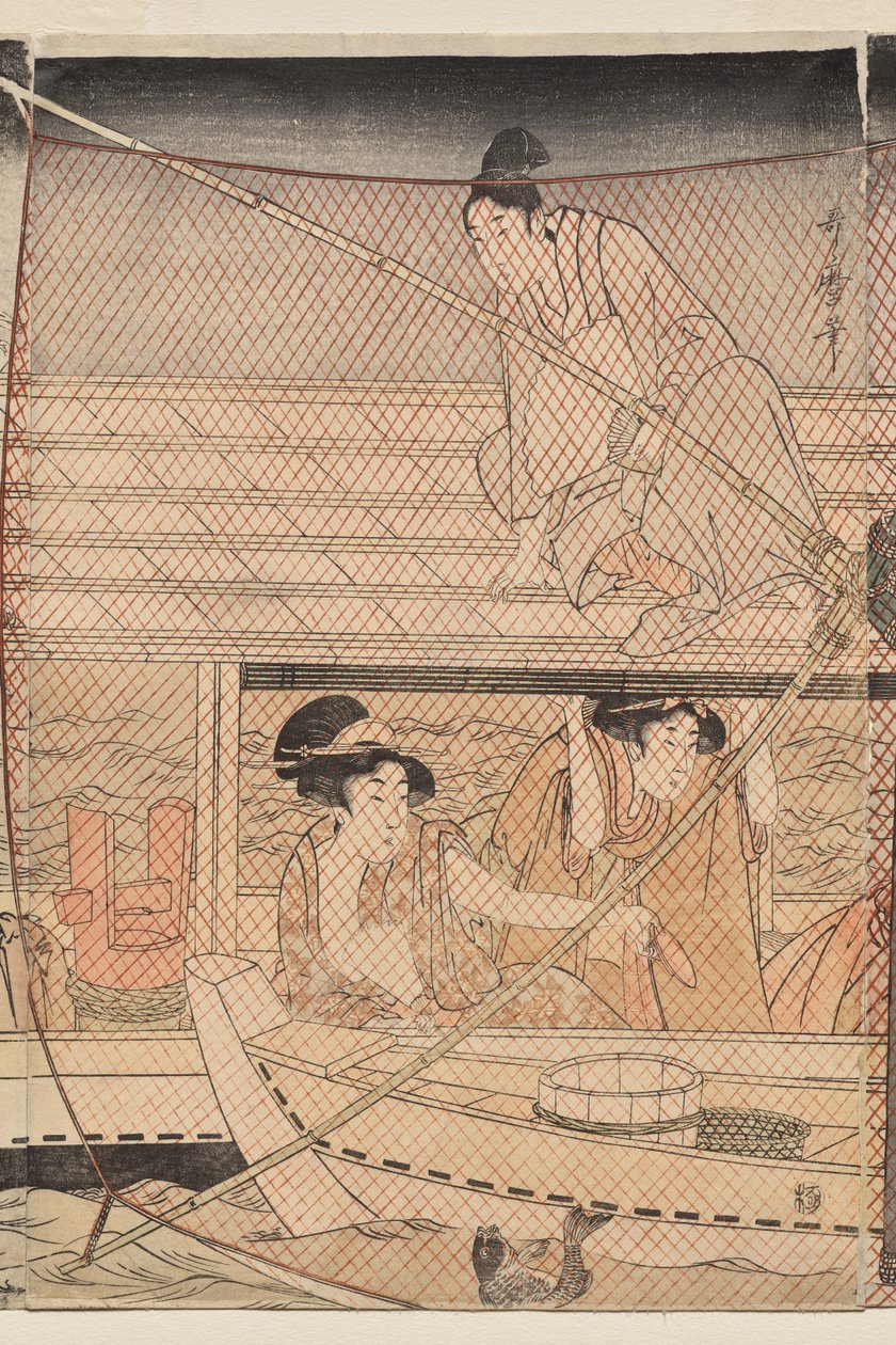 Pêche au filet de nuit sur la rivière Sumida - Kitagawa Utamaro