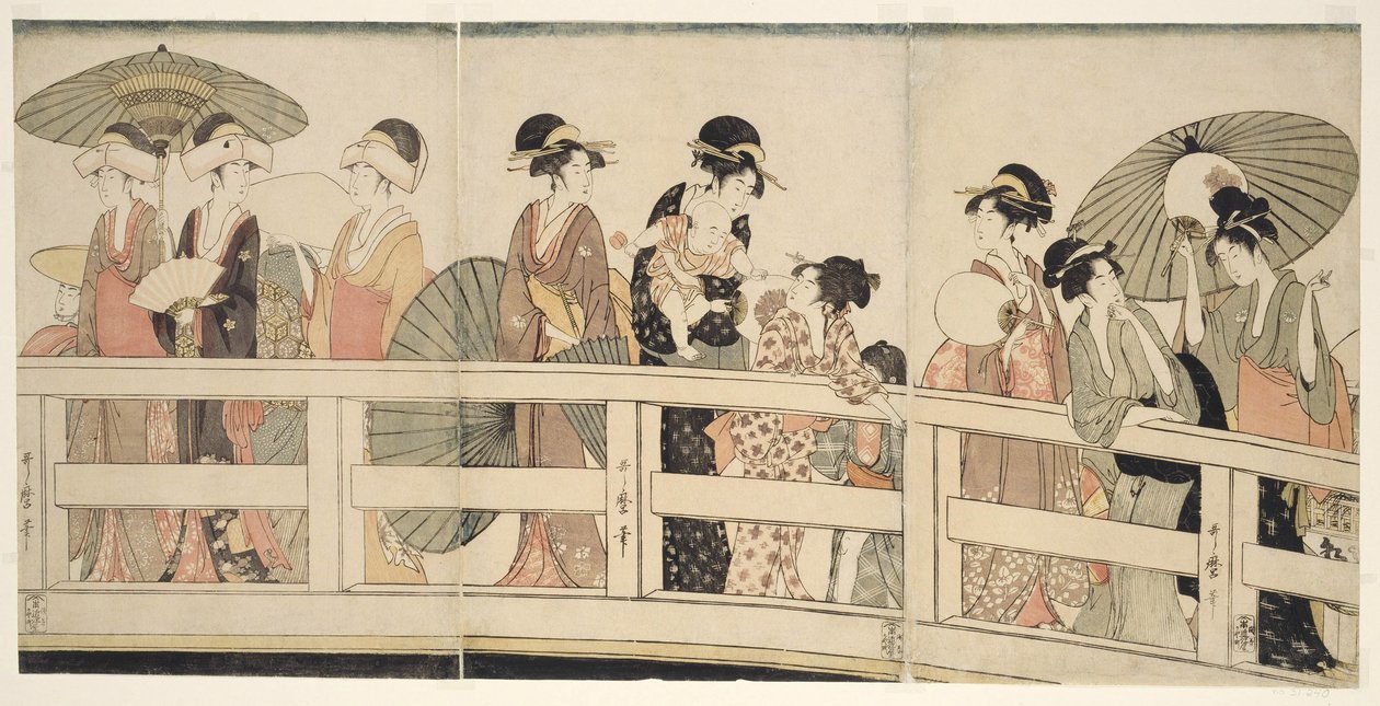 Sur et sous le pont de Ryogoku - Kitagawa Utamaro