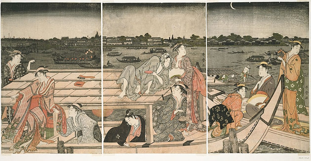 Plaisance sur la rivière Sumida - Kitagawa Utamaro