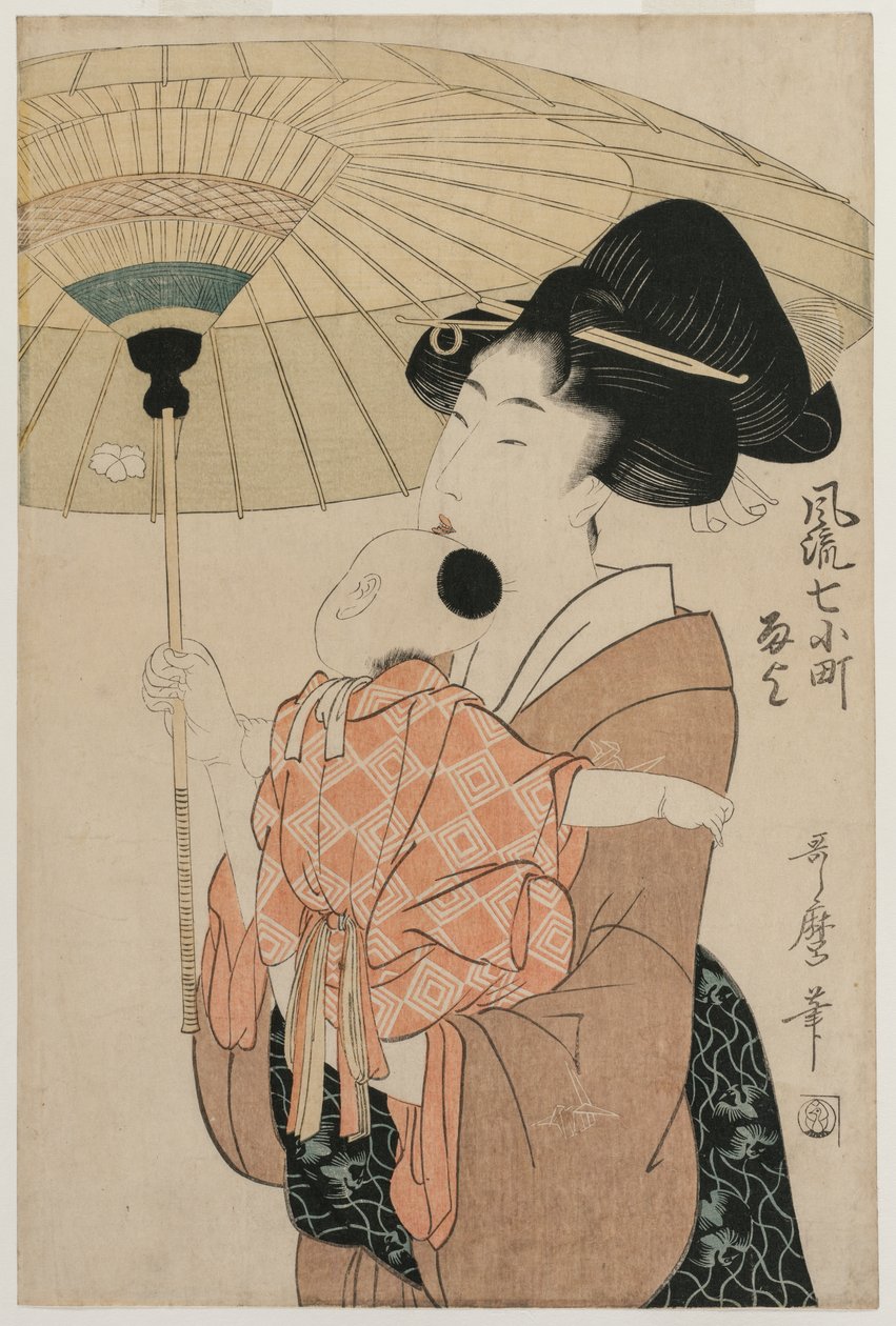 Prières pour la pluie, de la série Les sept élégantes Komachi - Kitagawa Utamaro