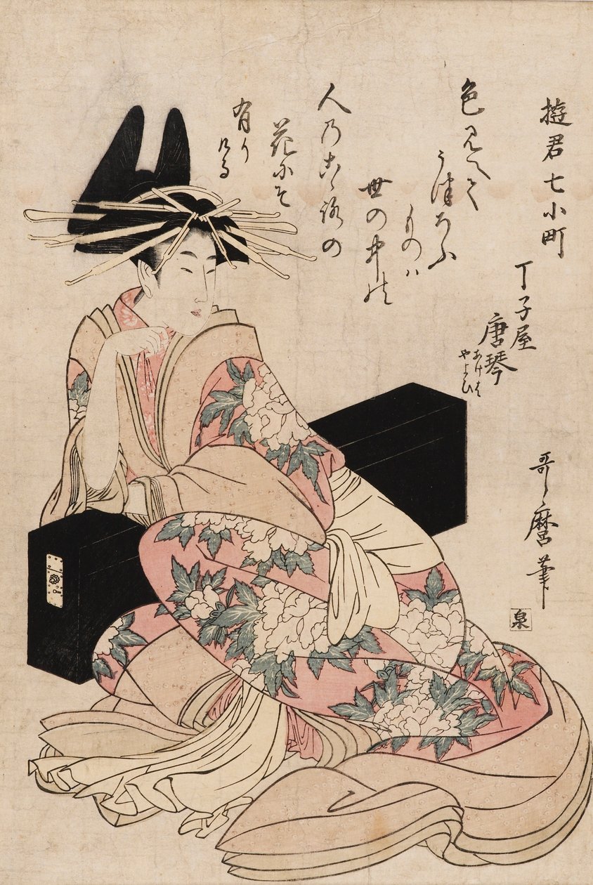 Estampe - La courtisane Chojiya Karakoto, 18e siècle - Kitagawa Utamaro