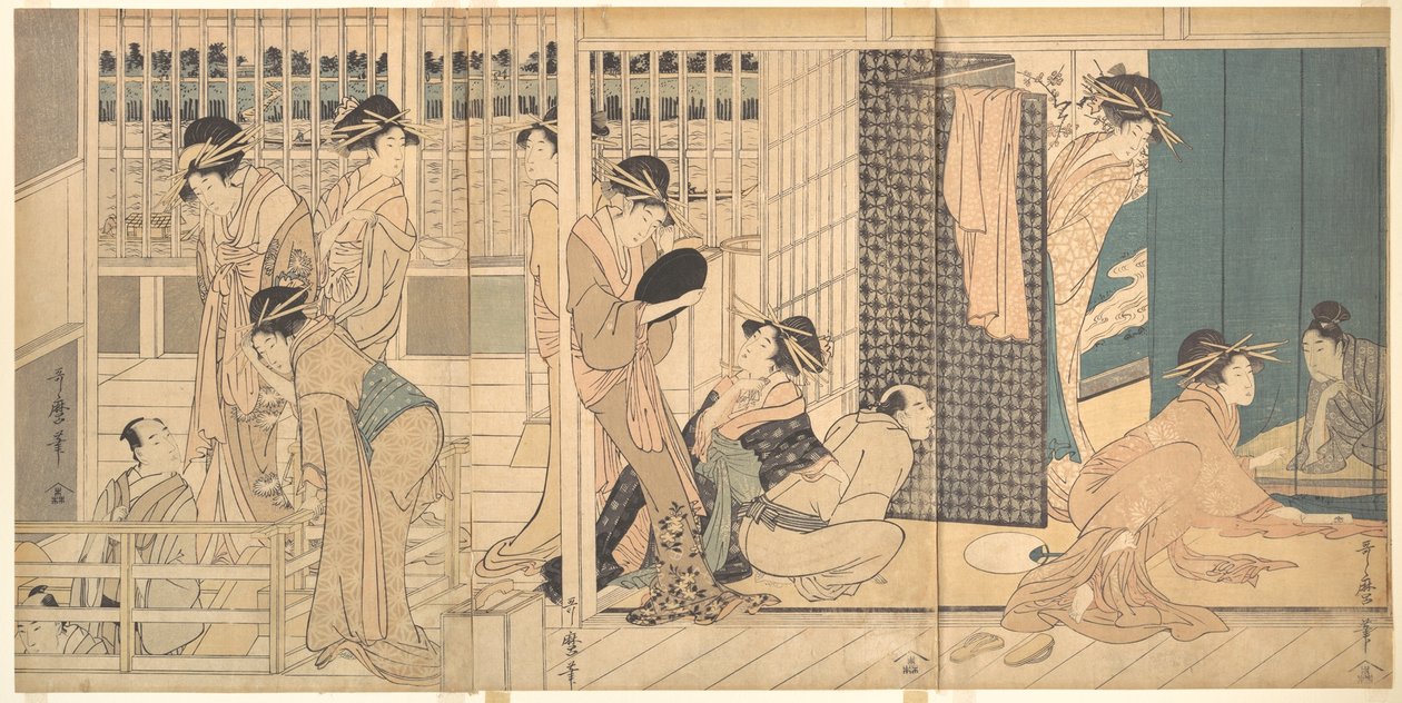 Scène dans le Yoshiwara - Kitagawa Utamaro