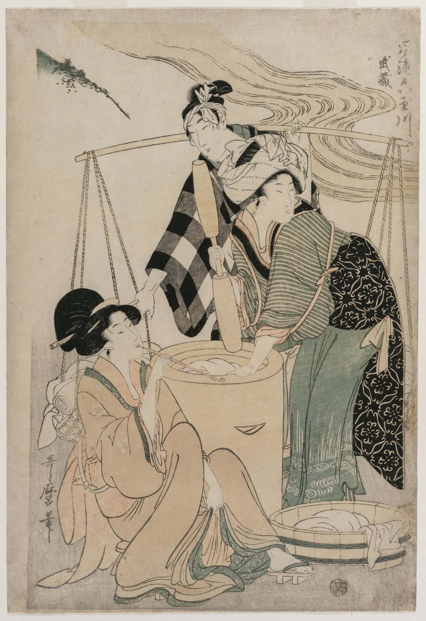 Province de Settsu de la série Six rivières précieuses à la mode Furyu Mu Tamagawa, vers 1804 - Kitagawa Utamaro