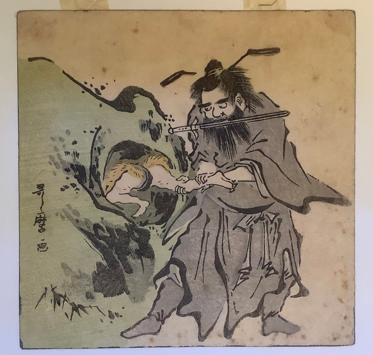 Shōki attrape un oni - Kitagawa Utamaro