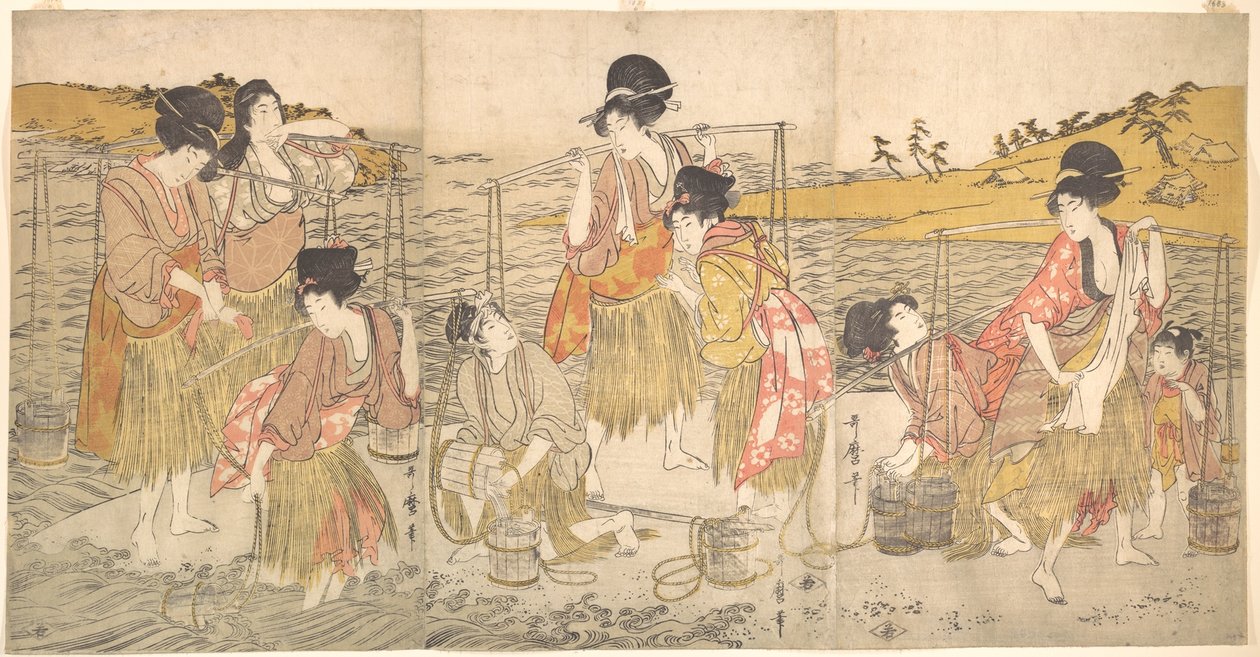 La danse des jeunes filles de la plage - Kitagawa Utamaro