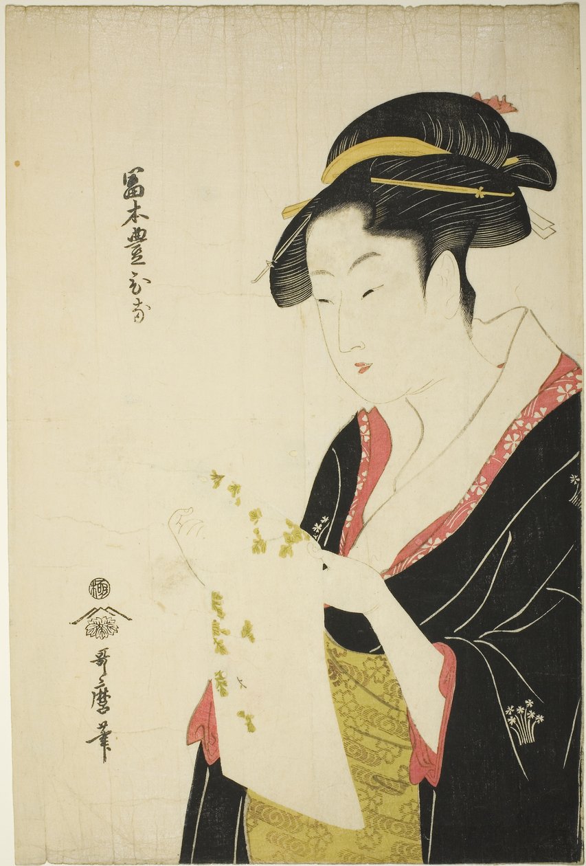 Tomimoto Toyohina, vers 1793 (gravure sur bois en couleur ; oban) - Kitagawa Utamaro