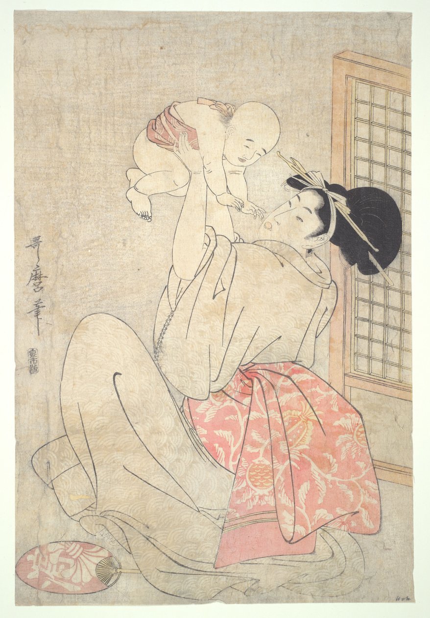 Une femme et son bébé - Kitagawa Utamaro