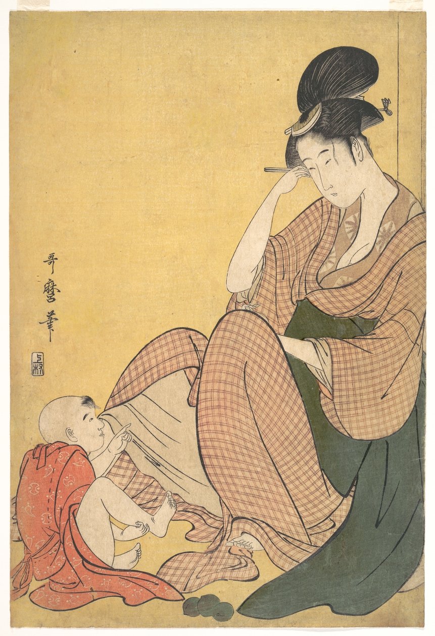 Une femme et un enfant - Kitagawa Utamaro