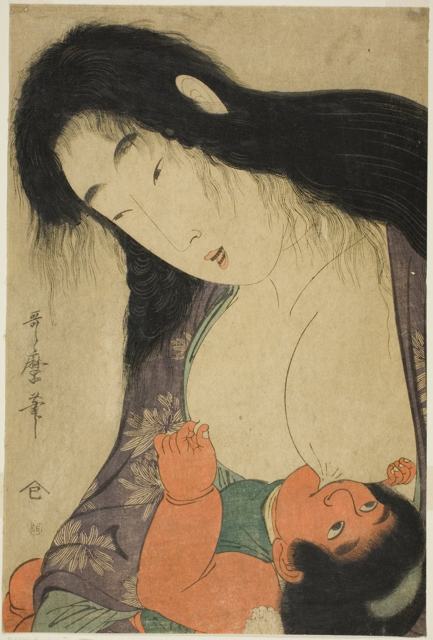 Yamauba Allaitant Kintaro - Kitagawa Utamaro